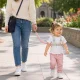 Child Safety Harness with Spiral Leash and Wristband, Grey/Pink