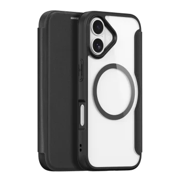 Чехол Dux Ducis Skin X Pro для iPhone 17 с кошельком, совместим с MagSafe — черный
