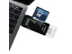 Compact SD and MicroSD Card Reader with USB, USB-C, Micro USB, black
