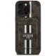 Чехол Guess для iPhone 16 Pro Max 4G Stripes с кошельком MagSafe, коричневый