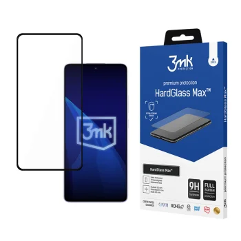 Aizsargstikls 3mk HardGlass Max priekš Xiaomi Redmi Note 14 5G, melns