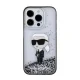 Чехол Karl Lagerfeld для iPhone 15 Pro Liquid Glitter Ikonik, прозрачный
