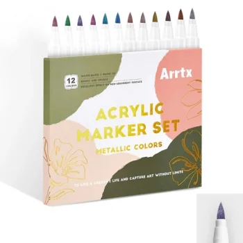 Akrila marķieri ARRTX, 12 metāliskas krāsas