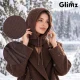 Sieviešu kapuce-šalle ar vilnu Glimz, brūna