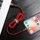 Кабель Baseus Cafule USB на Lightning 2.4A QC 3.0, 0.5 м, красный