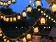 Solārā LED dārza virtene ar 30 lampionu lampiņām, 6.3m, melna