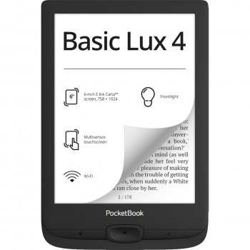 PocketBook Basic Lux 4 eReader eBook 8GB, Ink Black | E-Grāmata E-Lasītājs