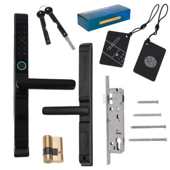 Умный замок на дверь с отпечатком пальца, кодом, картой и...