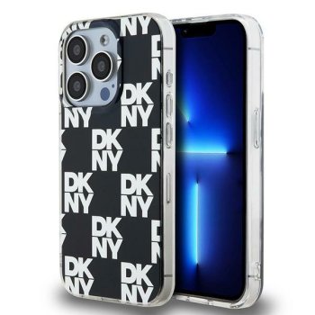 Apple iPhone 15 Pro Max 6.7'' DKNY IML Checkered Mono Pattern Case Cover, Black | Telefona Vāciņš Maciņš Maks...