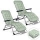 Sofotel Chillwell Folding Garden Sun Lounger with Cushion, Set of 2, Light Green