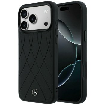 Mercedes Leather with Crossed Lines MagSafe Case for iPhone 17 Pro, Black