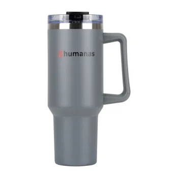 Humanas Viva Thermal Mug 1200 ml with Straw - Grey