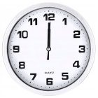 Wall Silent Round Clock 25 cm, Silver