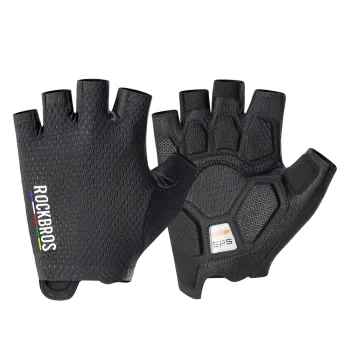Velo cimdi Rockbros TLS004 ROAD TO SKY bez pirkstiem S, melni