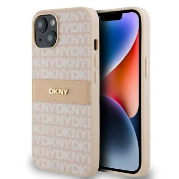 DKNY чехол для iPhone 15 / 14 / 13 Mono Stripe & Metal Logo, розовый