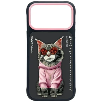 Чехол Nimmy Glasses Cool Cat для iPhone 17 Pro, Черный