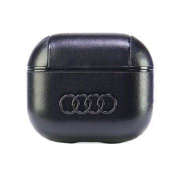 Audi Leather Big Logo maciņš Apple AirPods 3 Melns