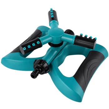 360° Rotating 3-Arm Garden Sprinkler, Green/Black