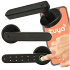 Smart Lock with Keypad and Fingerprint, Keyless Entry Bluetooth Door Handle, Black