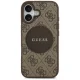 Чехол Guess для iPhone 17 4G Circle Classic Logo MagSafe, коричневый