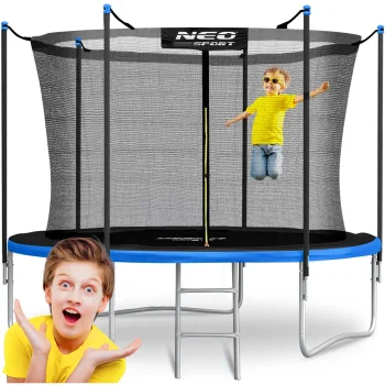 Dārza batuts 312 cm (10 ft) ar iekšējo tīklu un kāpnēm Neo-Sport