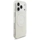 Guess IML Flowers Electro Pearl Strap MagSafe Case for iPhone 17 Pro, White