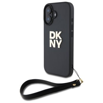 DKNY DKHCP16SPBSBSWSK iPhone 16 6.1" melns/ melns cietais korpuss Rokas siksniņa Akciju logotips | DKHCP16SPBSWSK...