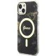Guess iPhone 14 vāciņš IML Golden Marble MagSafe, melns