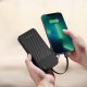 Wozinsky W11-B 10000mAh 10W ārējais akumulators ar kabeļiem un lukturīti, Melns