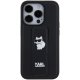 Karl Lagerfeld iPhone 15 Pro Case Gripstand Saffiano Choupette Pins, Black