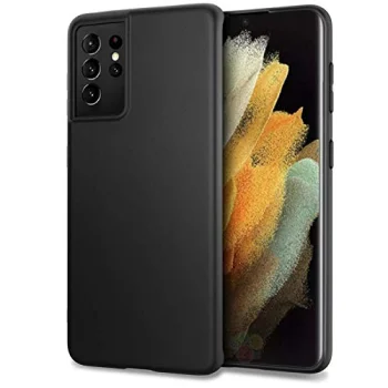 Samsung Galaxy S21 Ultra (SM-G998B) Matt Silicone Color Case Cover, Black | Чехол Обложка Бампер...
