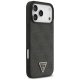 Guess iPhone 17 Pro Max vāciņš Leather 4G Triangle Strass MagSafe, melns