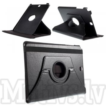 Samsung Galaxy Tab A 9.7 T550 T555 Rotary Stand Leather Case Cover, black - vāks apvalks pārvalks maks