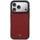 Mercedes Leather Mesh with Bow Line MagSafe vāciņš iPhone 17 Pro, Sarkans