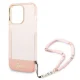 Чехол Guess Translucent Pearl Strap для iPhone 14 Pro Max - Розовый