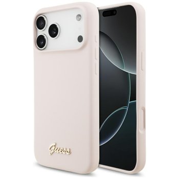 Guess iPhone 17 Pro Max Case Silicone Script Metal Logo MagSafe, Pink
