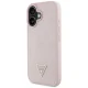 Guess Grained Hot Stamp Peony Triangle Logo MagSafe vāciņš iPhone 16 Pink