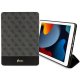 Guess iPad 10.2\" atverams vāciņš maciņš grāmatiņa 4G Stripe Allover, melns