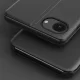 Eco Leather View Case atverams vāciņš priekš iPhone 16e / 17e ar statīvu, melns