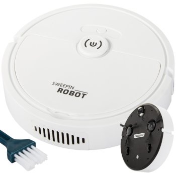 Automatic cordless robot vacuum cleaner with powerful suction, white