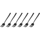 Sambonet Rock PVD 6 Cake Forks, DolceNero Lucido, Black