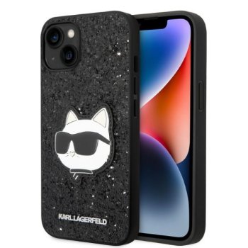 Karl Lagerfeld iPhone 14 Plus vāciņš Glitter Choupette Melns