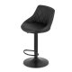 Swivel Bar Stool with Adjustable Height and Footrest, Faux Leather, Black