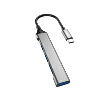 Dudao A16T 4-in-1 USB-C uz 4x USB-A sadalītājs, Melns