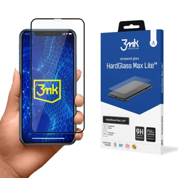 Apple iPhone 11 Black Aizsargstikls uz Visu Ekrānu | 3MK Hard Glass Max Lite Tempered Fullscreen Protector