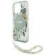 Guess IML Flowers With Pearl Strap MagSafe case for iPhone 16 Pro - green