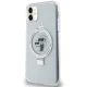 Karl Lagerfeld iPhone 11 / XR vāciņš Ring Stand Karl & Choupette MagSafe, balts