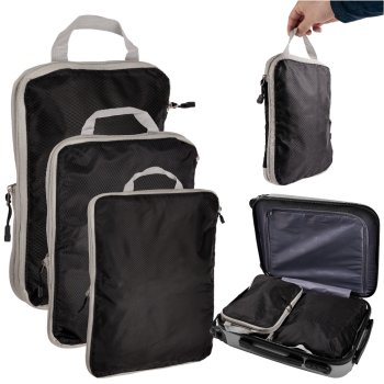Luggage Suitcase Organiser Travel Garment Bags for Clothing, Underwear, Cosmetics etc., Set of 3
