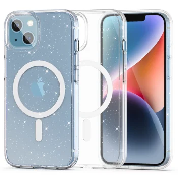 Tech-Protect iPhone 13 / 14 vāciņš FlexAir Hybrid MagSafe, caurspīdīgs ar spīdumiem