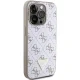 Guess 4G Triangle Metal Logo Case for iPhone 15 Pro, White